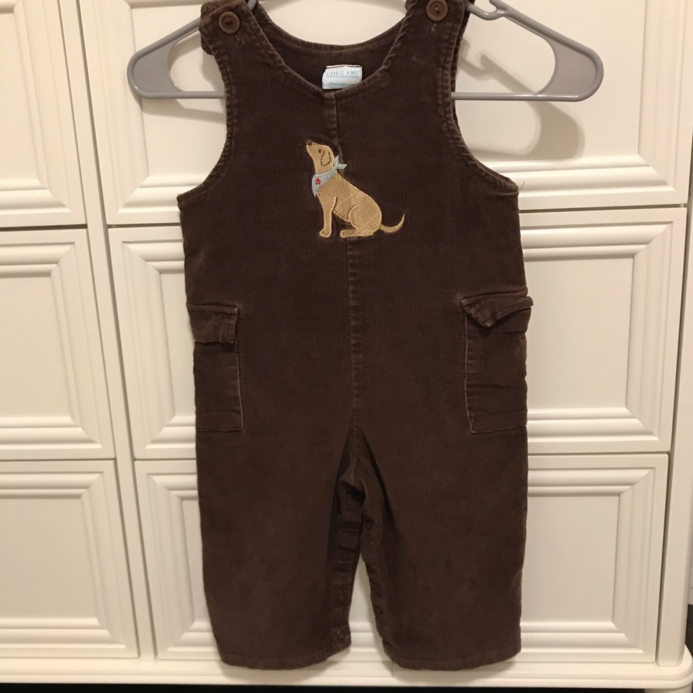 ❗️SOLD❗️Chez Ami Cord Puppy Overalls